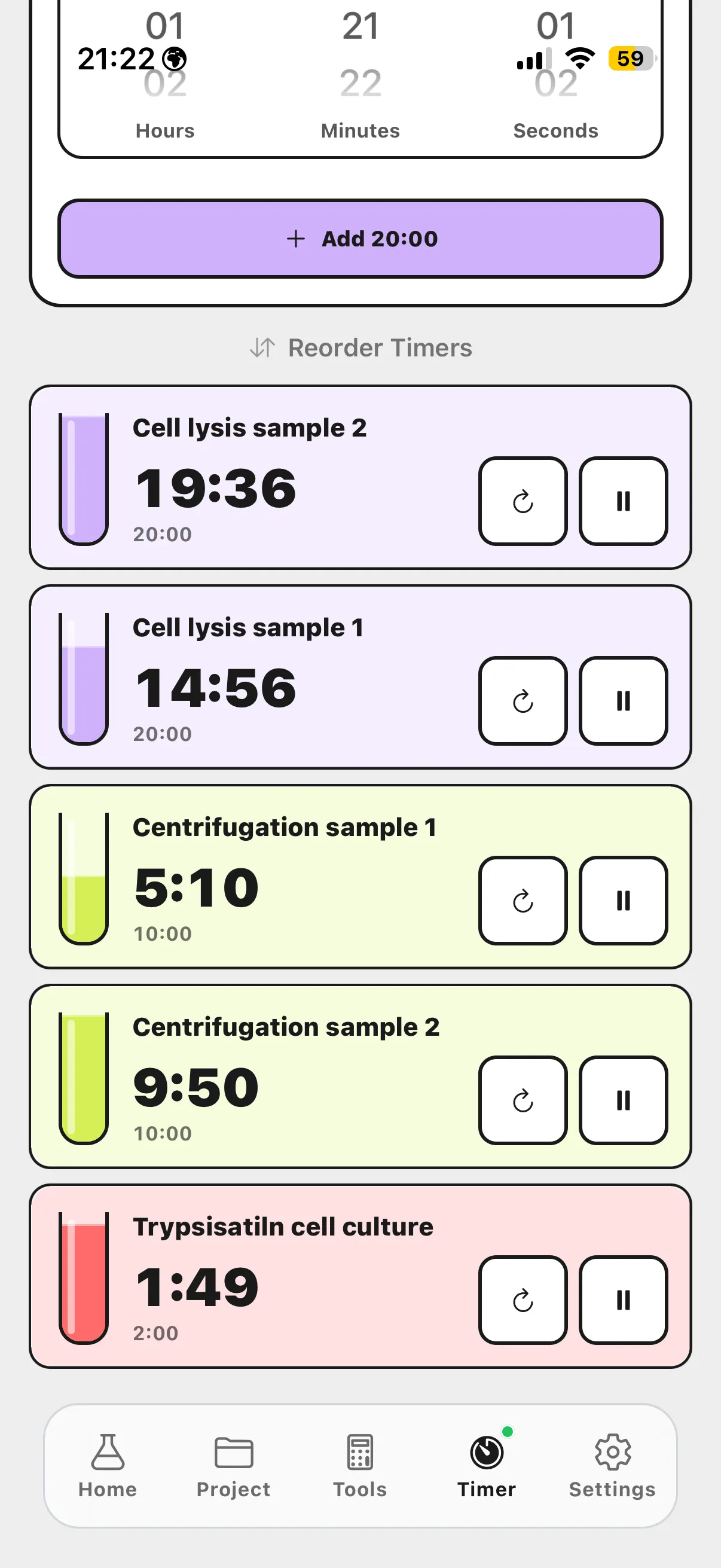 Lab Laps multi timer screenshot